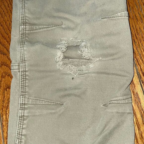 All-Terrain Gear Wrangler gray straight distressed frayed hem denim mens jeans - Picture 4 of 16